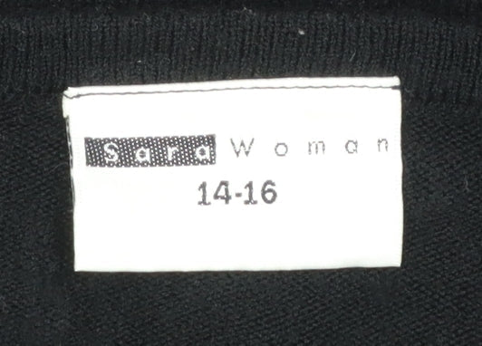 Womens UK Size 14-16 Said Woman Black Pullover Jumper
