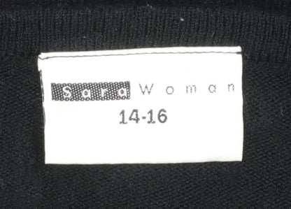 Womens UK Size 14-16 Said Woman Black Pullover Jumper
