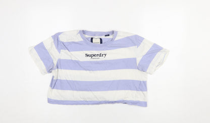Womens UK Size 8 Superdry Multicoloured Cropped T-Shirt