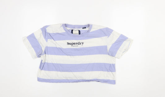 Womens UK Size 8 Superdry Multicoloured Cropped T-Shirt