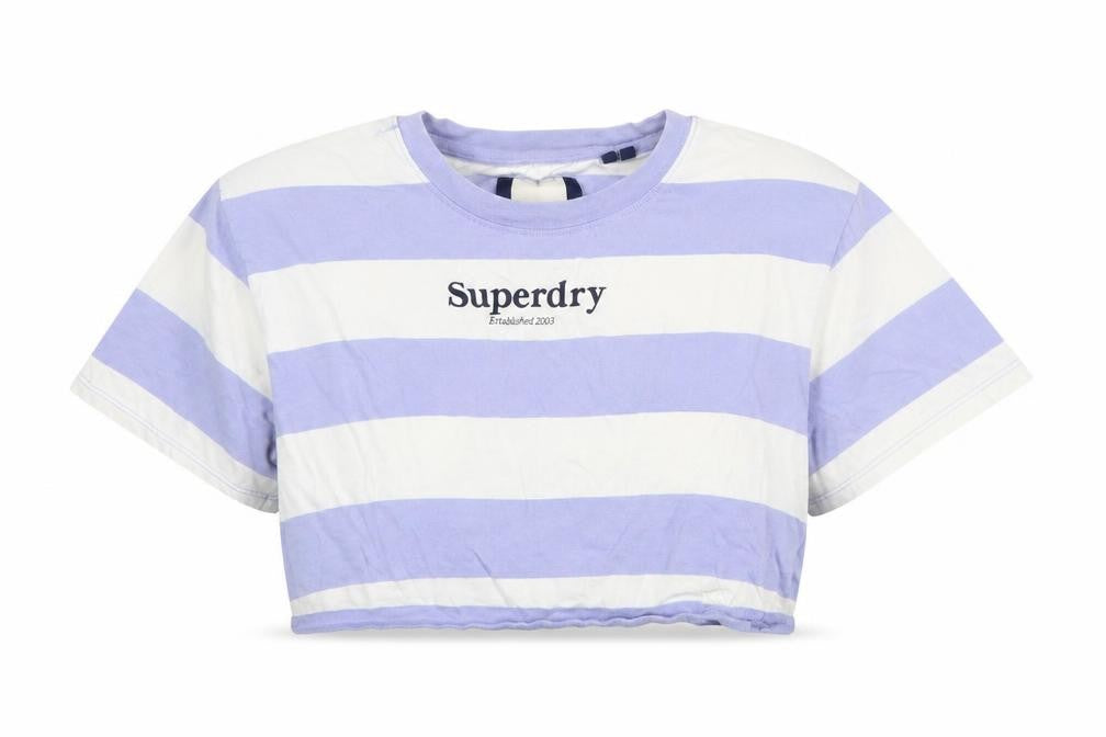 Womens UK Size 8 Superdry Multicoloured Cropped T-Shirt