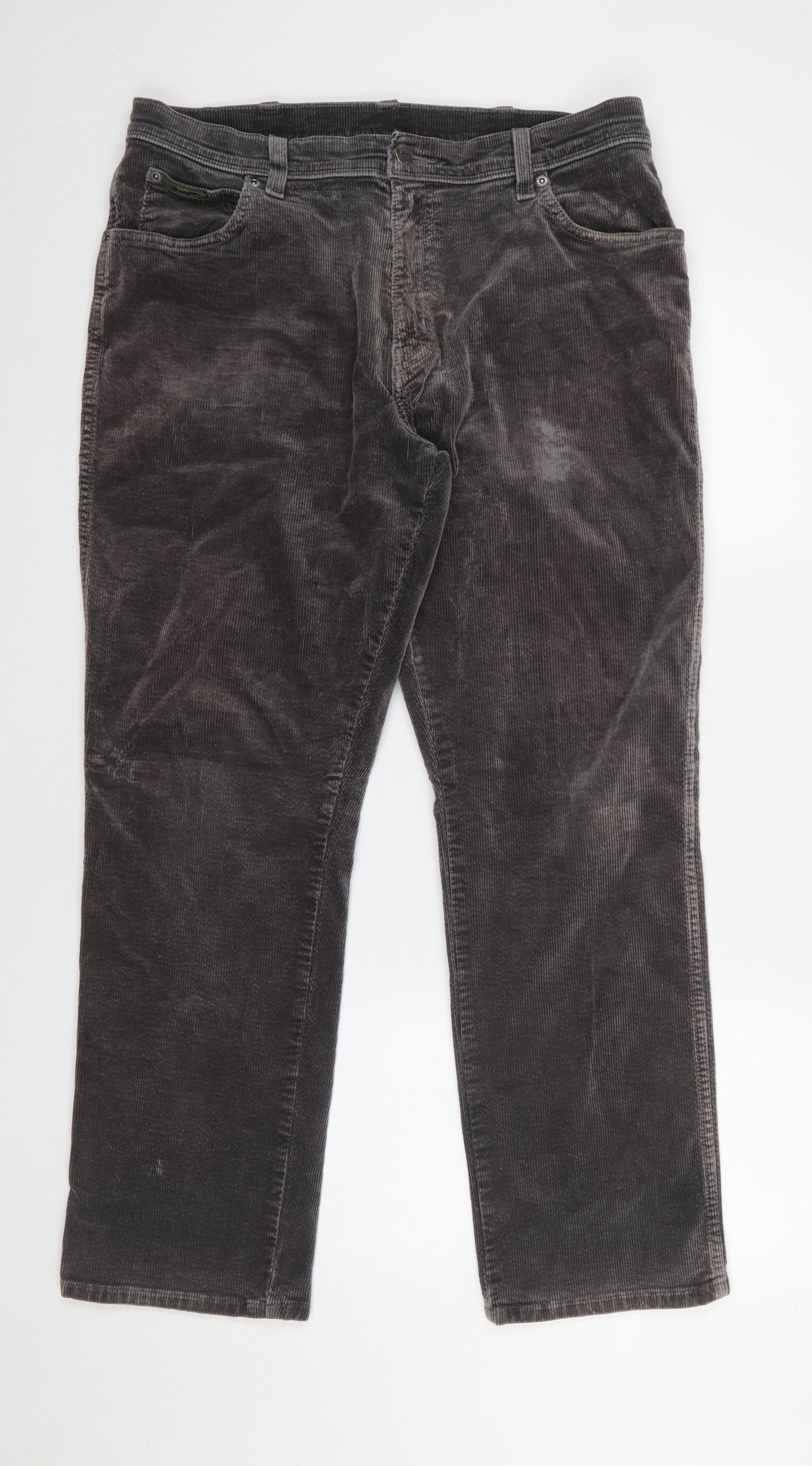Mens UK Size 36 Wrangler Regular Fit Casual Grey Trousers