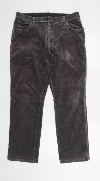 Mens UK Size 36 Wrangler Regular Fit Casual Grey Trousers