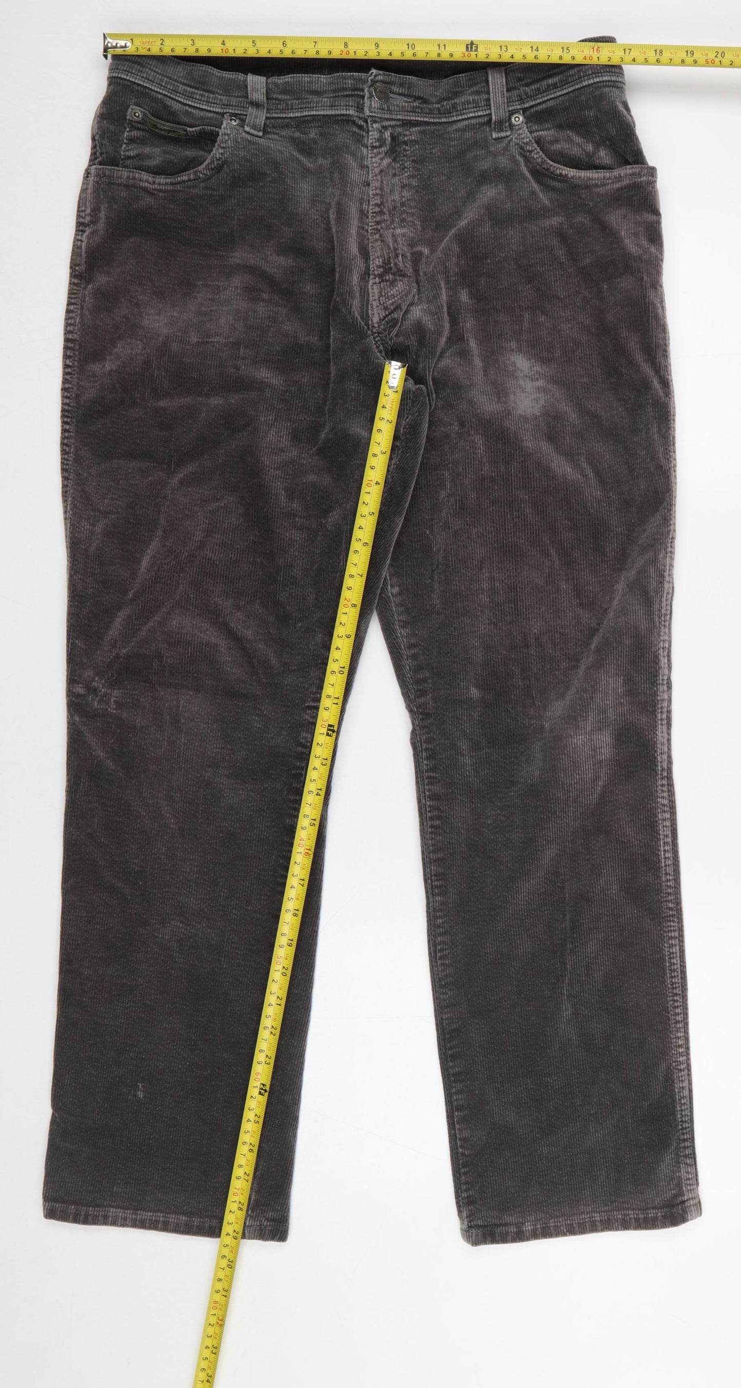 Mens UK Size 36 Wrangler Regular Fit Casual Grey Trousers