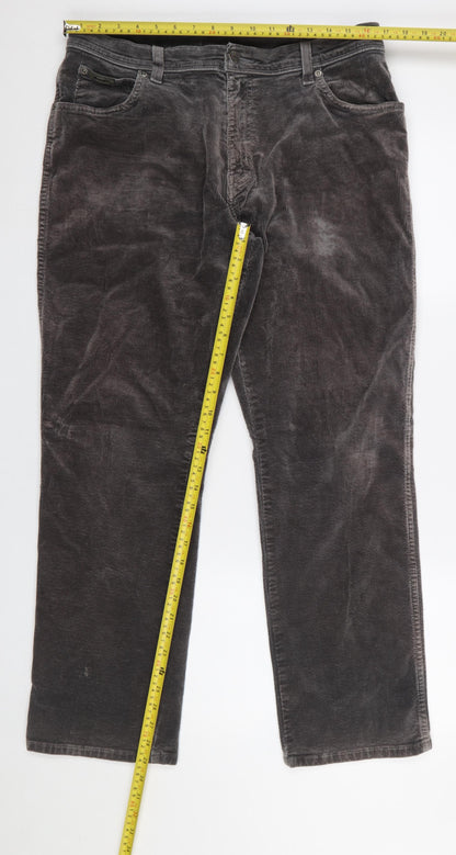 Mens UK Size 36 Wrangler Regular Fit Casual Grey Trousers