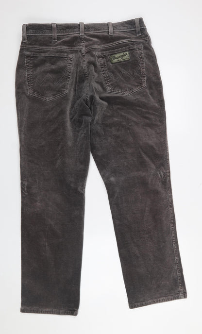 Mens UK Size 36 Wrangler Regular Fit Casual Grey Trousers