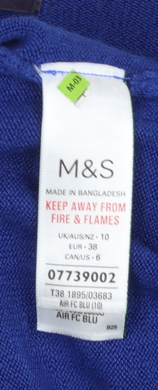 Womens UK Size 10 Marks and Spencer Blue Pullover Jumper
