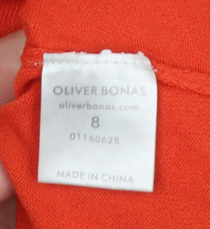 Womens UK Size 8 Oliver Bonas Red Tunic Blouse