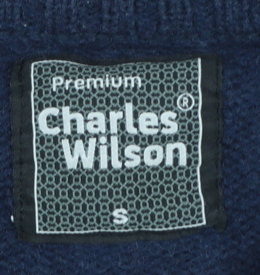 Mens UK Size S Charles Wilson Blue Pullover Jumper