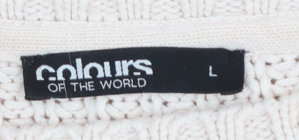 Womens UK Size L Colours of The World Beige Pullover Jumper