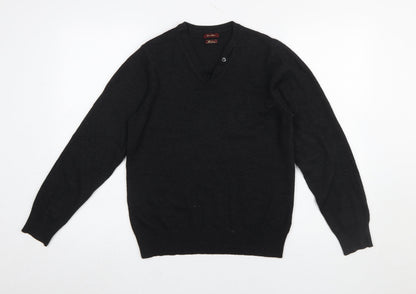 Mens UK Size M River Island Black Pullover Jumper