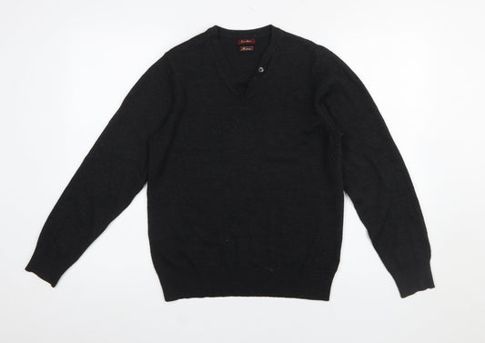Mens UK Size M River Island Black Pullover Jumper