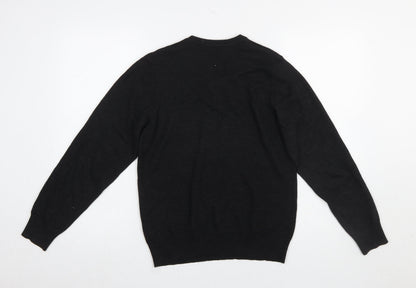Mens UK Size M River Island Black Pullover Jumper