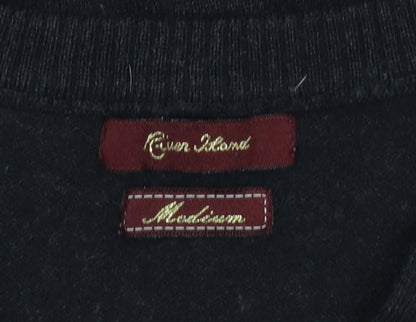 Mens UK Size M River Island Black Pullover Jumper
