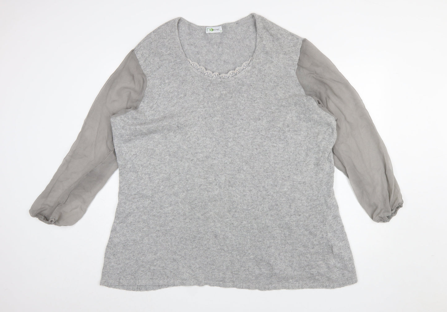 Womens UK Size 26 No Secret Grey Pullover Jumper