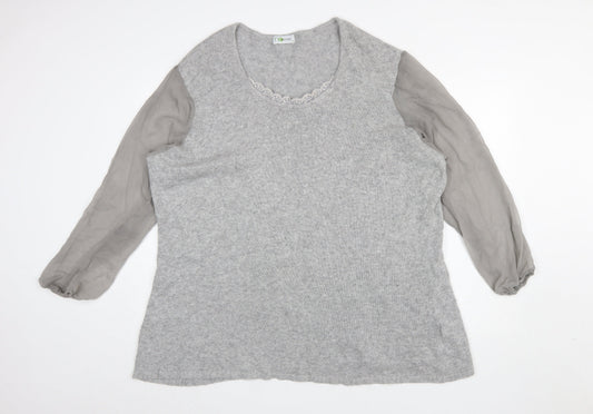 Womens UK Size 26 No Secret Grey Pullover Jumper