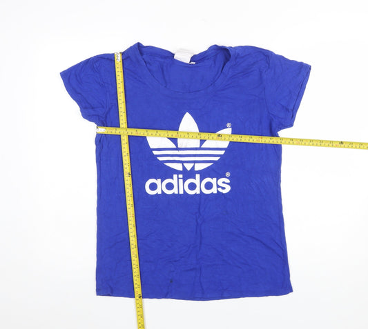 Womens UK Size XL adidas Blue Basic T-Shirt