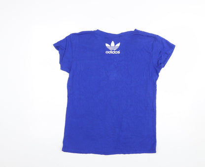 Womens UK Size XL adidas Blue Basic T-Shirt