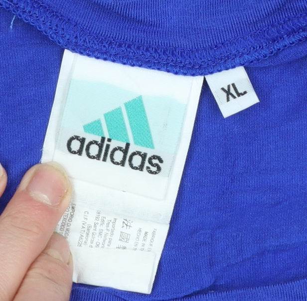 Womens UK Size XL adidas Blue Basic T-Shirt