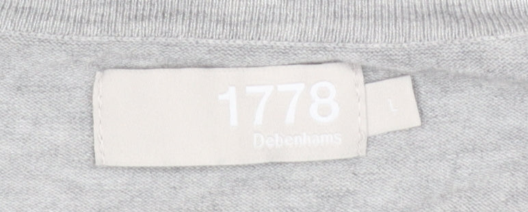 Mens UK Size L Debenhams Grey Pullover Jumper