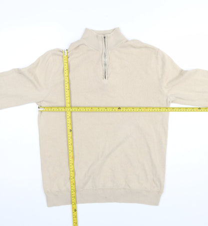 Mens UK Size M Topman Beige Full Zip Jumper
