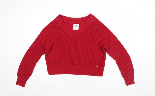 Womens UK Size S Hollister Red Pullover Jumper