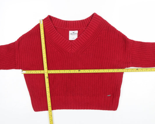Womens UK Size S Hollister Red Pullover Jumper