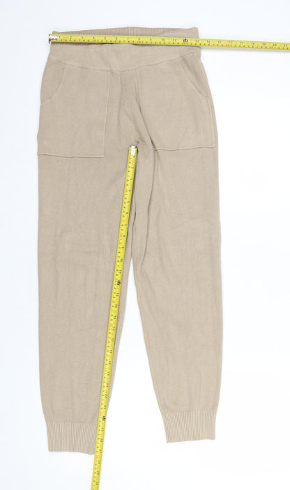 Womens UK Size S New Look Regular Fit Jogger Beige Trousers