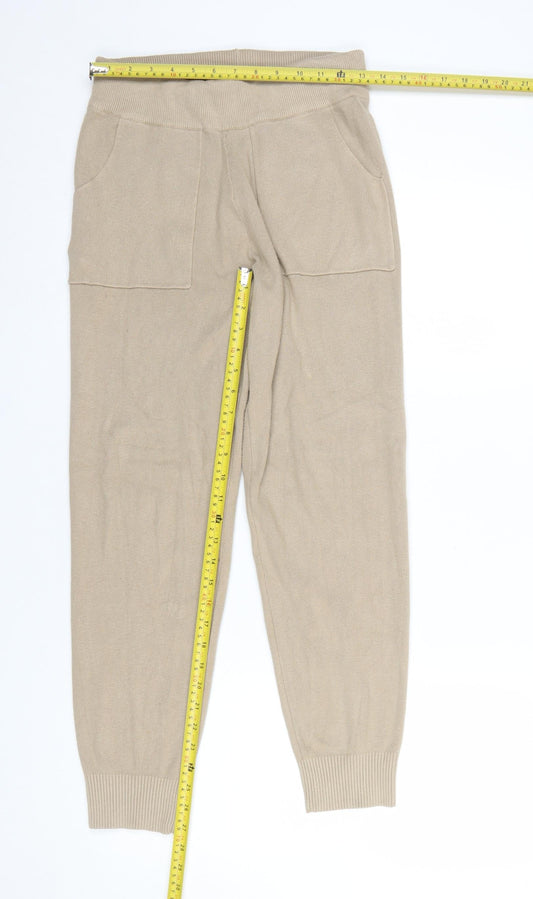 Womens UK Size S New Look Regular Fit Jogger Beige Trousers