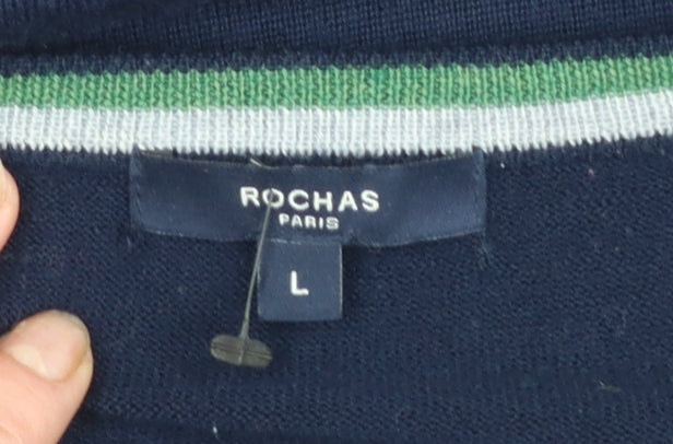 Mens UK Size L Rochas Paris Blue Pullover Jumper