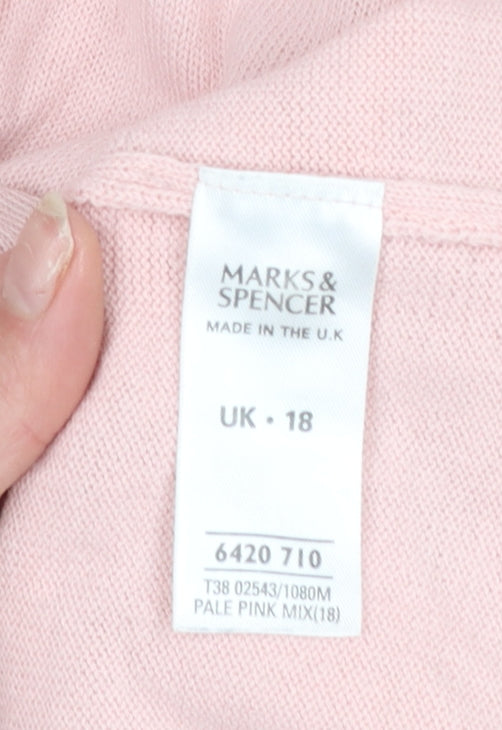 Womens UK Size 18 Marks and Spencer Pink Cardigan Jumper