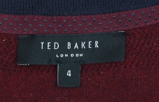 Mens UK Size L Ted Baker Red Pullover Jumper