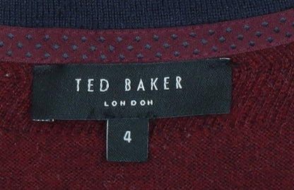 Mens UK Size L Ted Baker Red Pullover Jumper