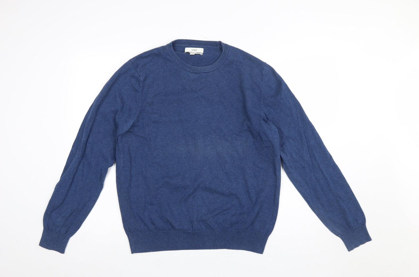 Mens UK Size L Marks and Spencer Blue Pullover Jumper