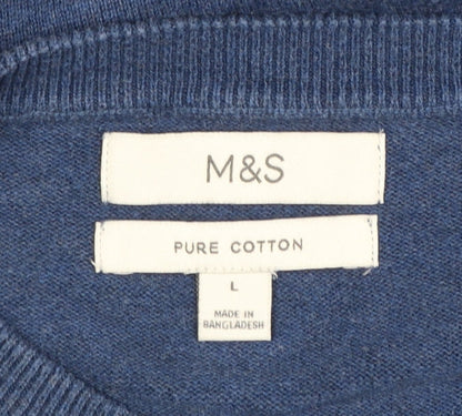 Mens UK Size L Marks and Spencer Blue Pullover Jumper