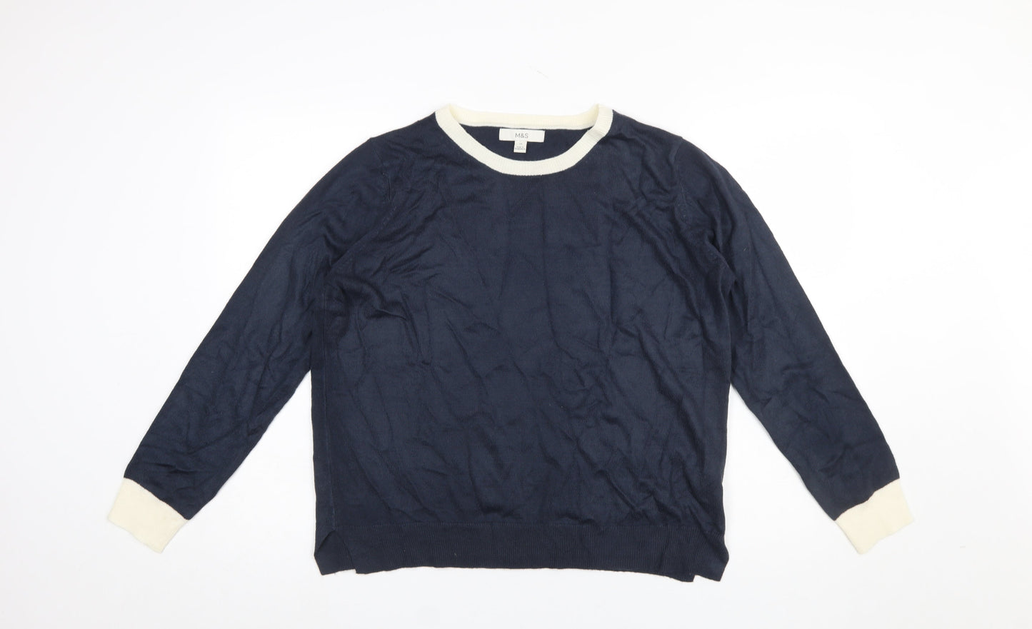 Womens UK Size 14 Marks and Spencer Blue Pullover Jumper