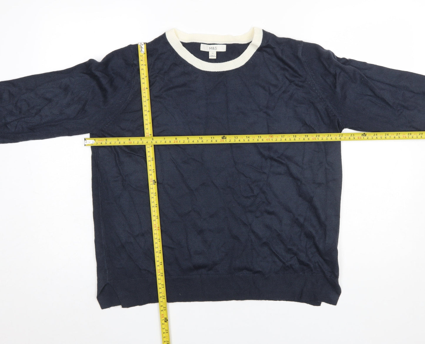 Womens UK Size 14 Marks and Spencer Blue Pullover Jumper