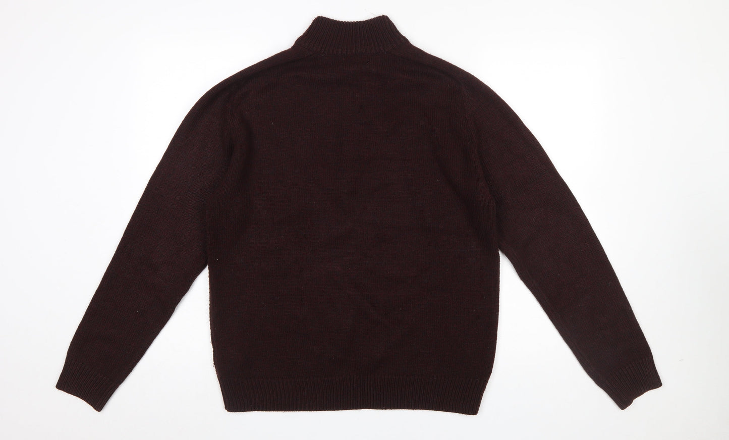 Mens UK Size M Marks and Spencer Brown 1/4 Zip Jumper