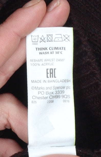 Mens UK Size M Marks and Spencer Brown 1/4 Zip Jumper