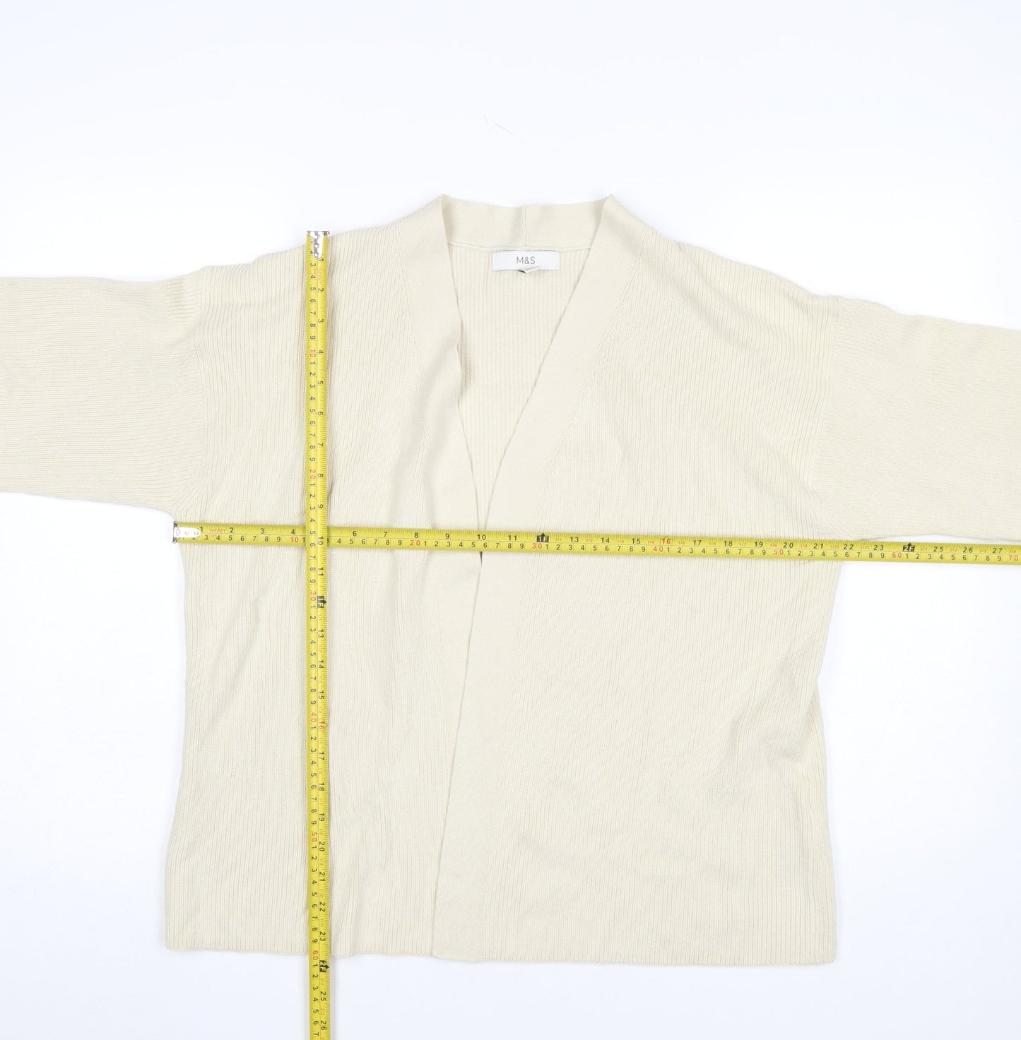 Womens UK Size M Marks and Spencer Beige Cardigan Jumper