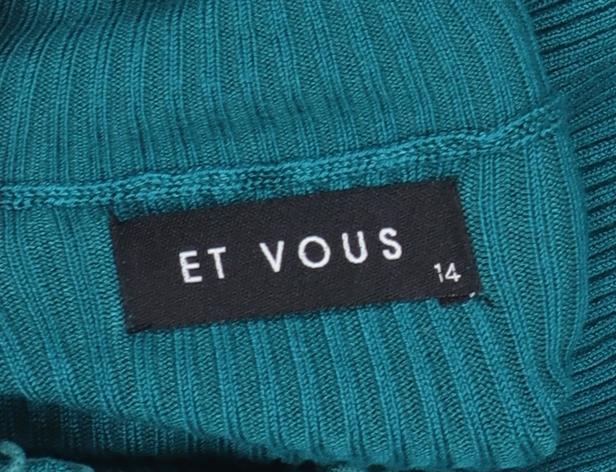 Womens UK Size 14 ET VOUS Green Pullover Jumper