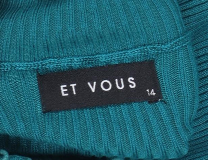 Womens UK Size 14 ET VOUS Green Pullover Jumper