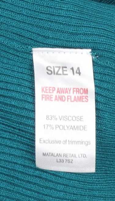 Womens UK Size 14 ET VOUS Green Pullover Jumper
