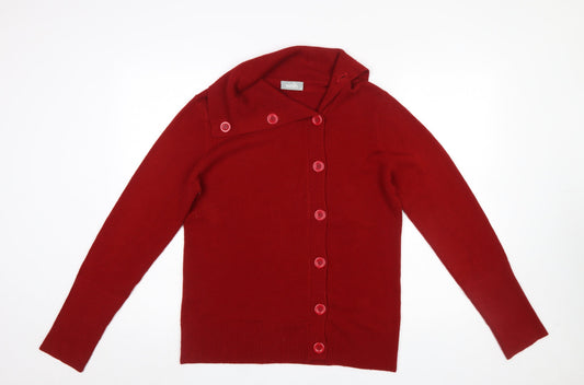 Womens UK Size 14 Wallis Red Cardigan Jumper