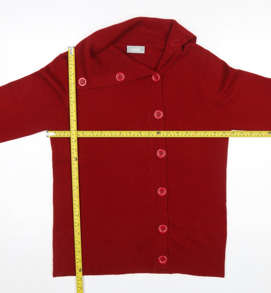 Womens UK Size 14 Wallis Red Cardigan Jumper