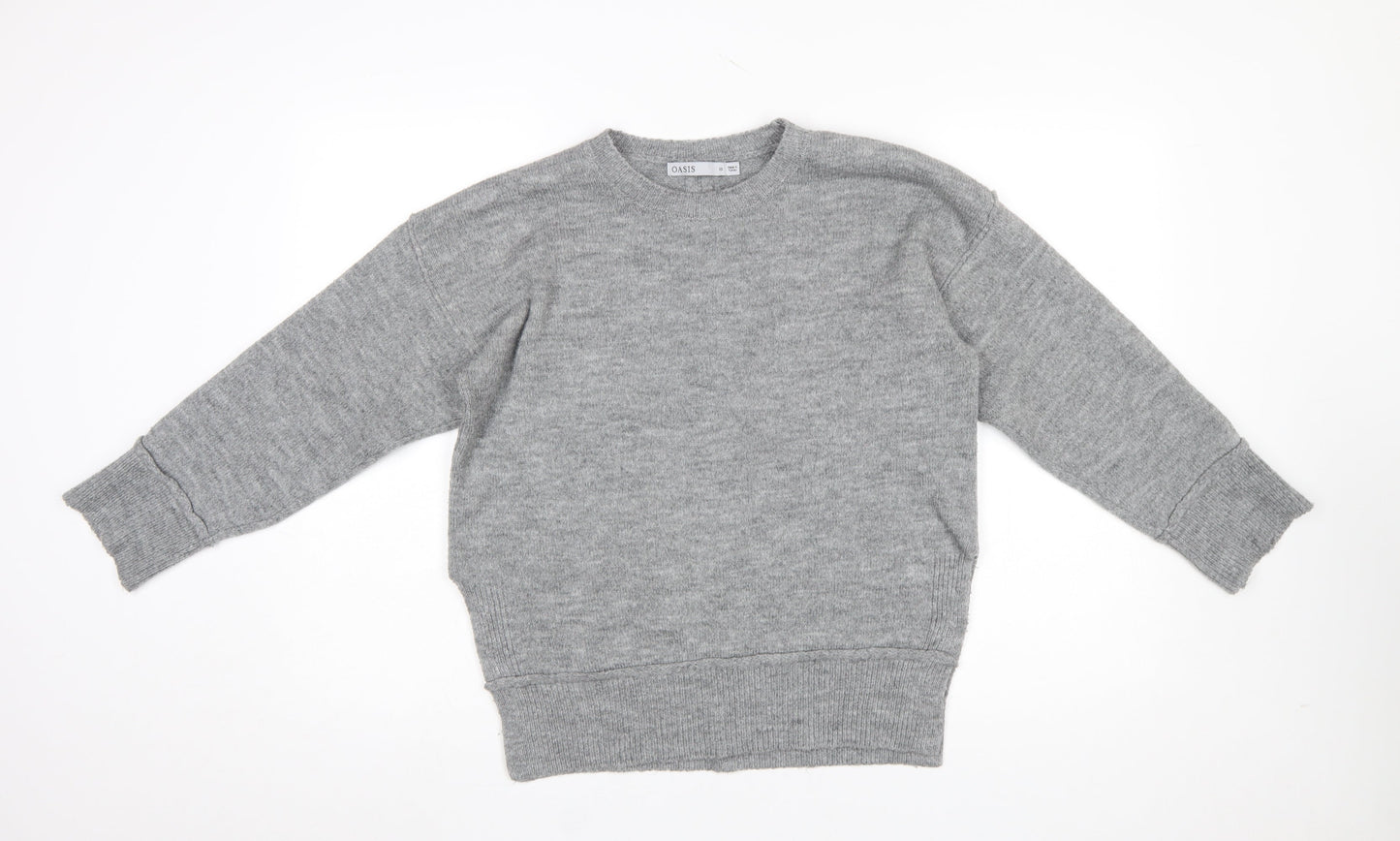 Womens UK Size XS Oasis Grey Pullover Jumper