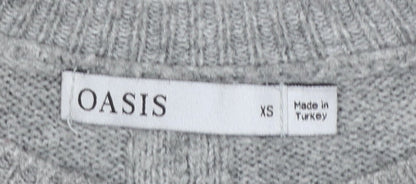 Womens UK Size XS Oasis Grey Pullover Jumper