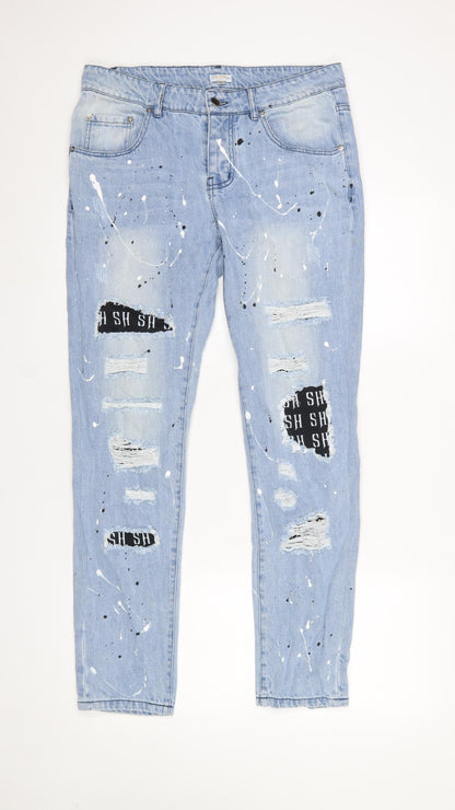 Mens UK Size 32 STAR HUSTLE Regular Fit Straight Blue Jeans