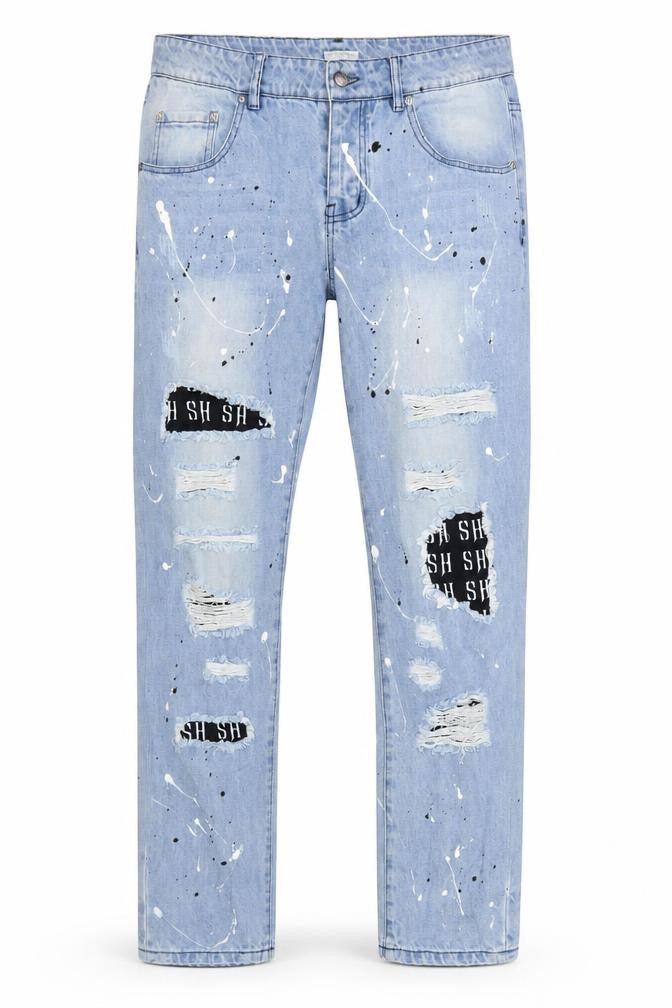 Mens UK Size 32 STAR HUSTLE Regular Fit Straight Blue Jeans