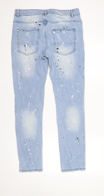 Mens UK Size 32 STAR HUSTLE Regular Fit Straight Blue Jeans
